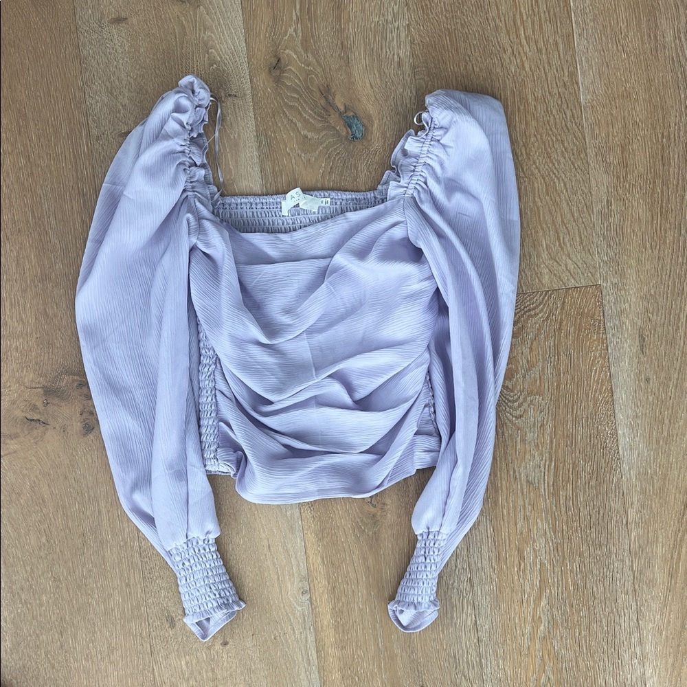Astr Lilac Ruched Blouse